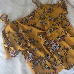 Yellow floral blouse